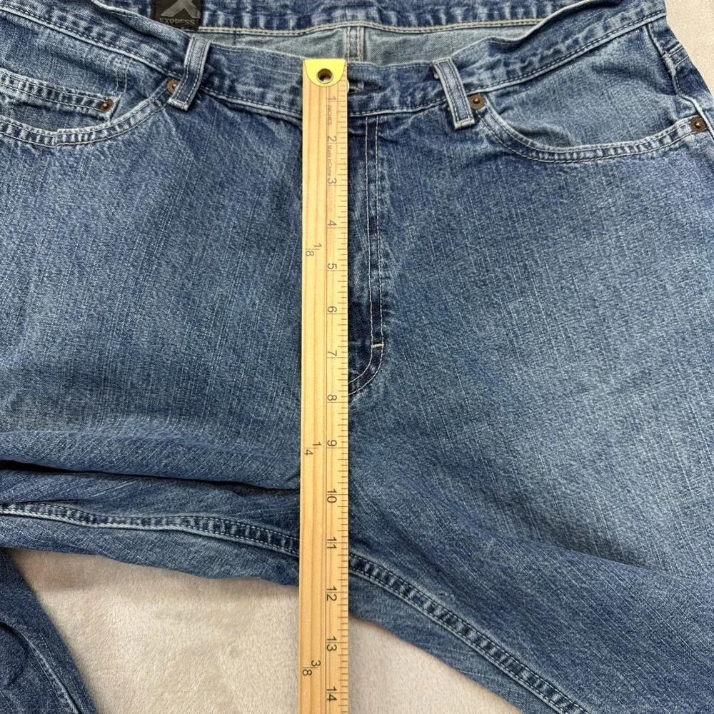 VTG Express Jeans Mens 33x32 Blue Loose Boot Fit Medium Wash Denim Baggy Y2K